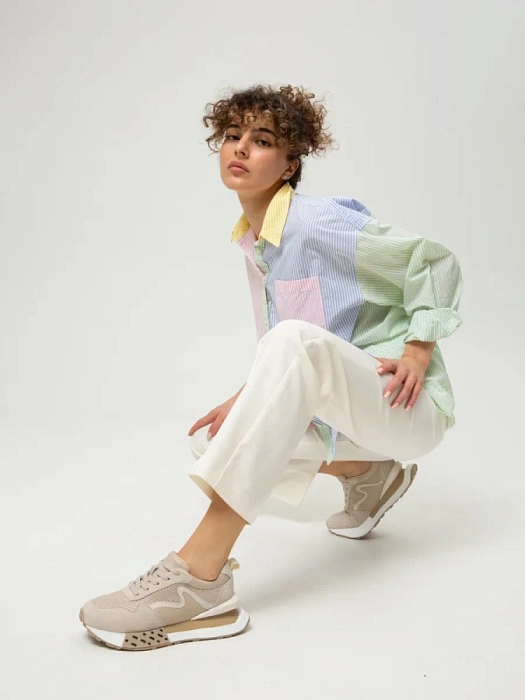 Женские кроссовки SOFIA-ALEXANDRA бежевые, артикул SA16532-WT-1