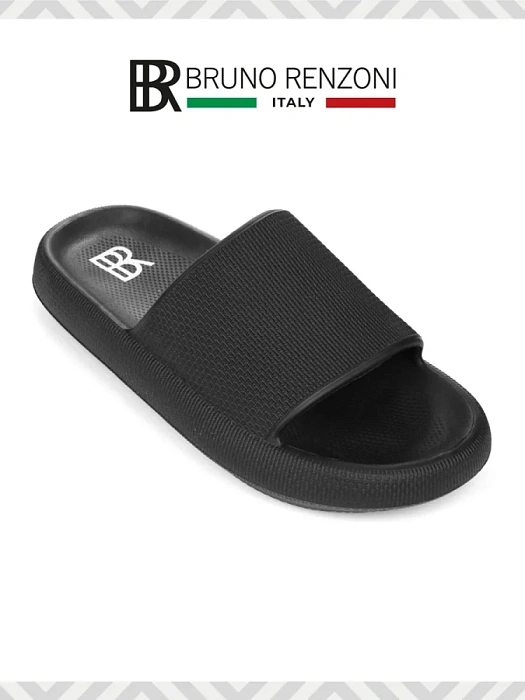 Мужские сабо BRUNO RENZONI  черные, артикул 437267/01-01BR