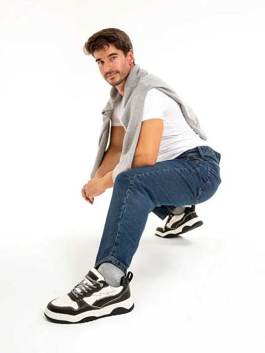 Мужские кеды BRUNO RENZONI  черные, артикул WZYD23018