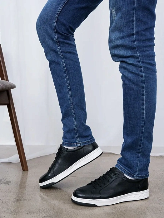 Мужские кеды BRUNO RENZONI  черные, артикул YS391AB-K21A