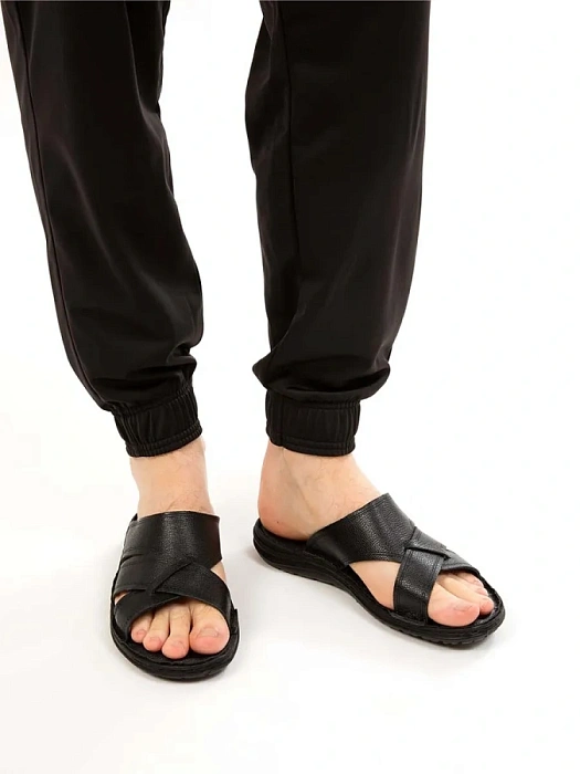 Мужские шлепанцы BRUNO RENZONI  черные, артикул M-23477-001