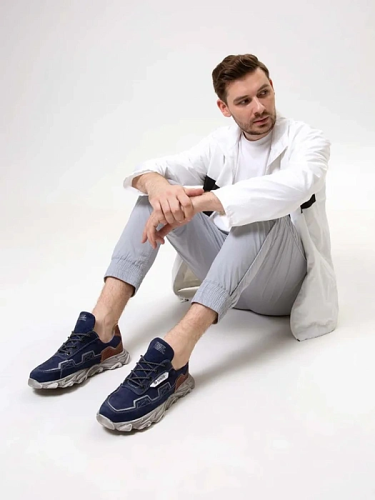 Мужские кроссовки BRUNO RENZONI  синие, артикул 010.797