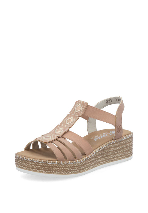 Женские босоножки  RIEKER розовые, артикул V4554-31