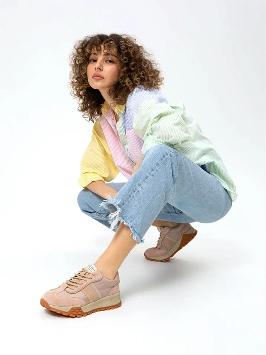 Женские кроссовки SOFIA-ALEXANDRA бежевые, артикул SA16532-WT-1