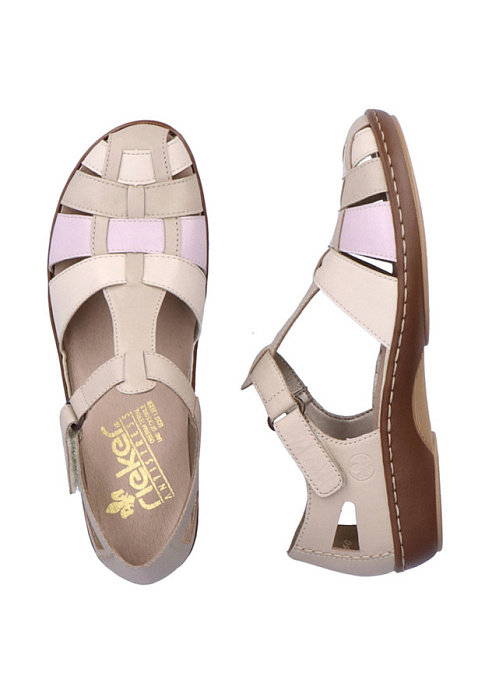 Женские сандалеты basic RIEKER бежевые, артикул 45869-60