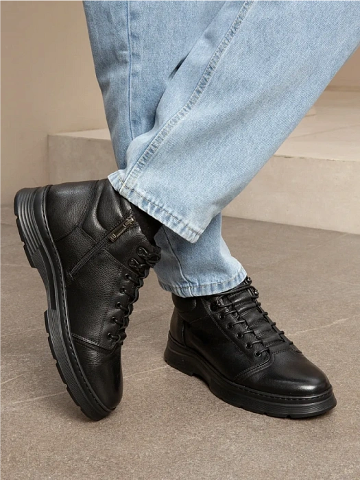 Мужские ботинки BRUNO RENZONI  черные, артикул 817X-129Z-TA29