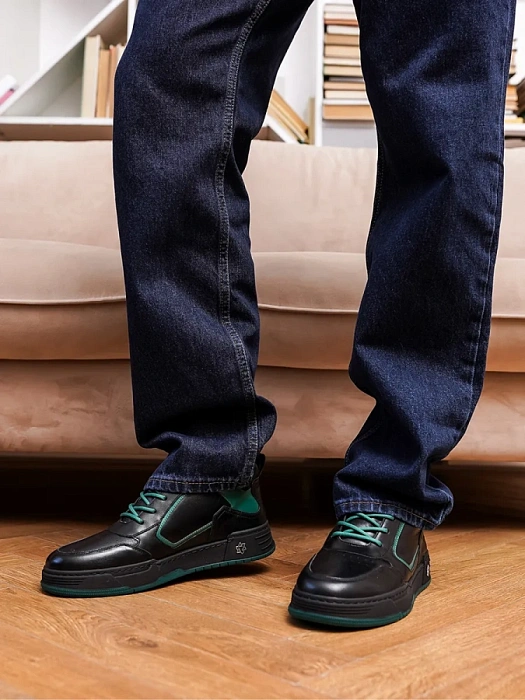 Мужские кеды BRUNO RENZONI  черные, артикул LN002-111-ZM