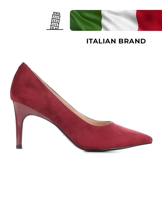 Женские туфли лодочки basic FEDERICA RODARI бордовые, артикул 38E-TD7-B31D2