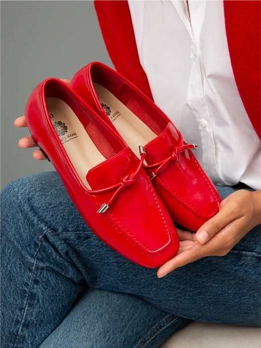 Женские лоферы FEDERICA RODARI красные, артикул 43E-S1683-Z37978-1