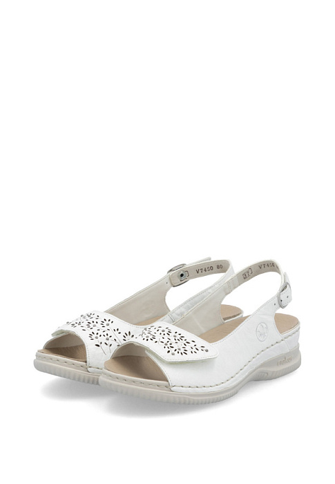 Женские босоножки  RIEKER белые, артикул V7450-80