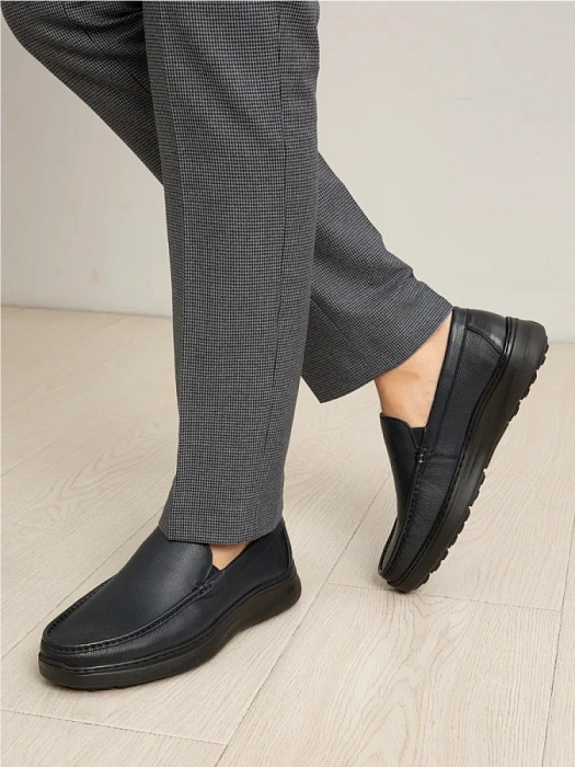 Мужские мокасины BRUNO RENZONI  синие, артикул 2465A-1-C18