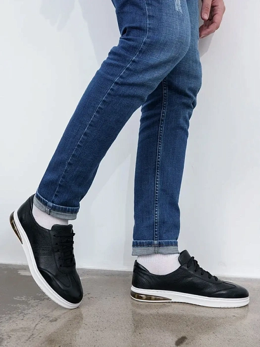 Мужские кеды BRUNO RENZONI  черные, артикул YS391AB-K21A