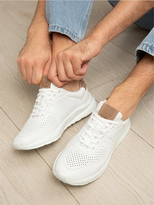 Мужские кроссовки BRUNO RENZONI  белые, артикул 035.332.08