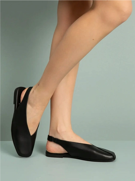 Женские слингбэки FEDERICA RODARI черные_матовые, артикул 43E-E2915-N64703-28