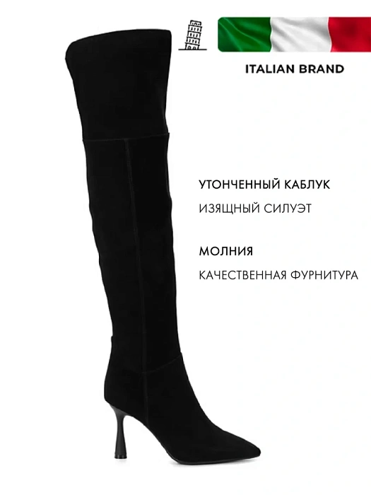 Женские ботфорты FEDERICA RODARI черные, артикул 7E-3H546-355