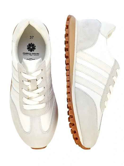 Женские кроссовки FEDERICA RODARI бежевые, артикул 42E-J409-2B
