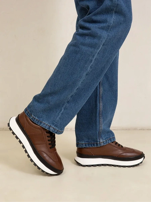 Мужские кроссовки BRUNO RENZONI  коричневые, артикул ZCA8982YT-2