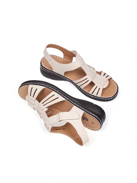 Женские сандалии eObuv бежевые, артикул 52E-LQFR083-1.EO