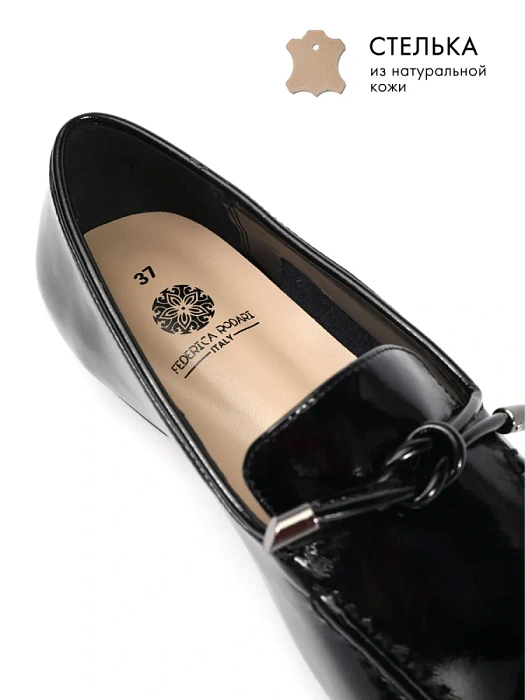 Женские лоферы FEDERICA RODARI черные, артикул 43E-S1683-Z37978-3