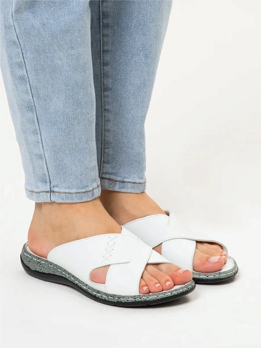 Женские сабо eObuv белые, артикул D25YT-1385-03