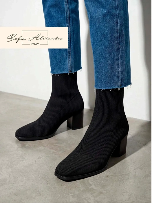 Женские ботинки SOFIA-ALEXANDRA черные, артикул 38E-HF885-A