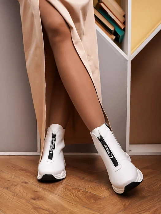 Женские ботинки basic FEDERICA RODARI белые, артикул 1511-1