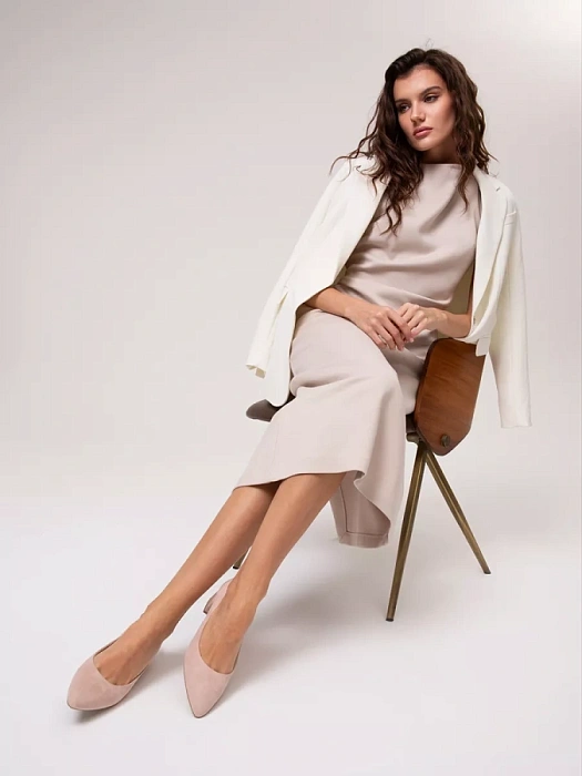 Женские туфли лодочки basic MARCO TOZZI бежевые, артикул 2-22300-41-560