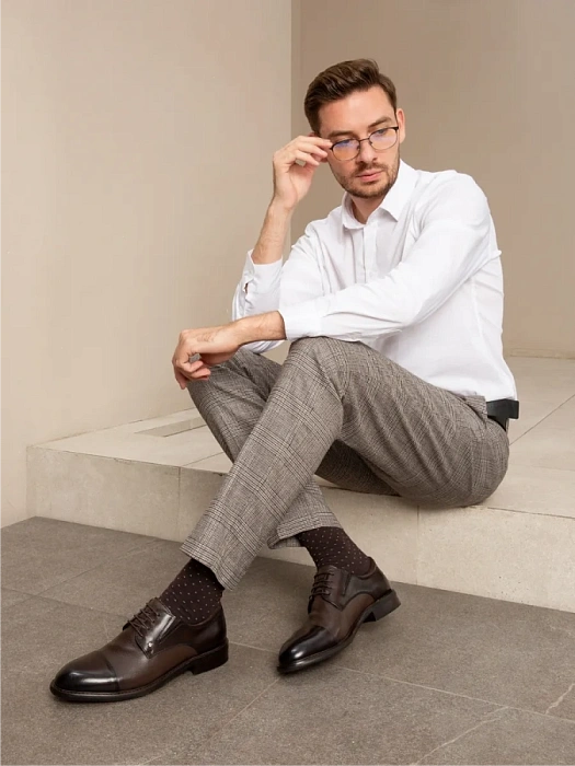 Мужские туфли BRUNO RENZONI  коричневые, артикул 24118-35-F199X