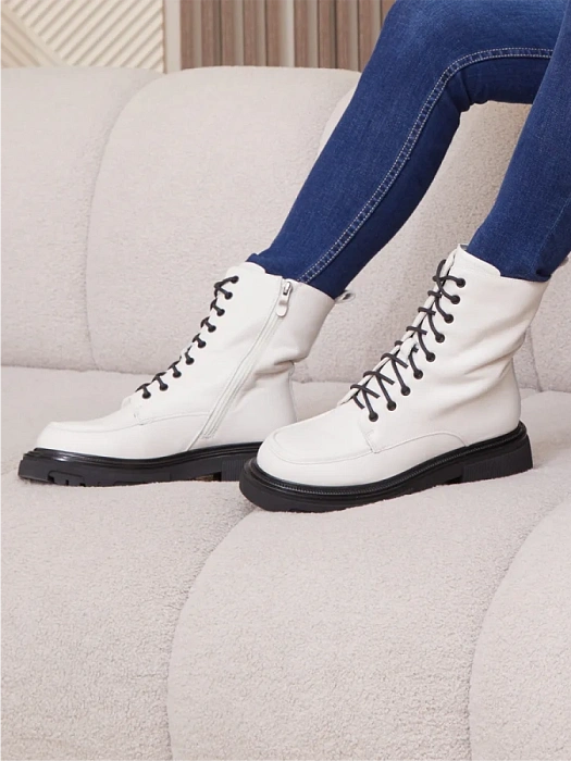 Женские ботинки basic FEDERICA RODARI белые, артикул 38E-598-690R3