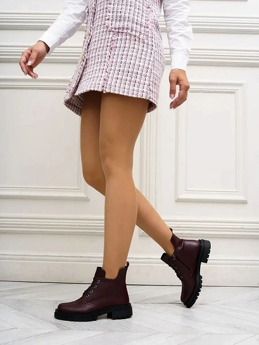 Женские ботинки basic eObuv бордовые, артикул 602-8943-2042