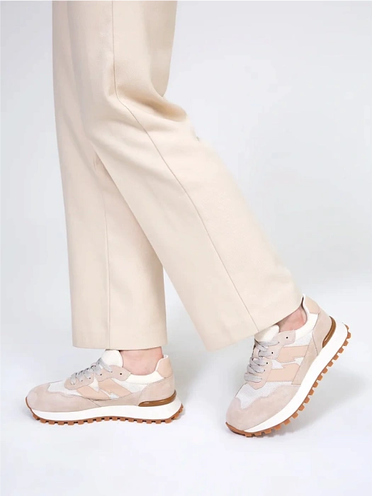 Женские кроссовки FEDERICA RODARI бежевые, артикул 42E-J404-1E