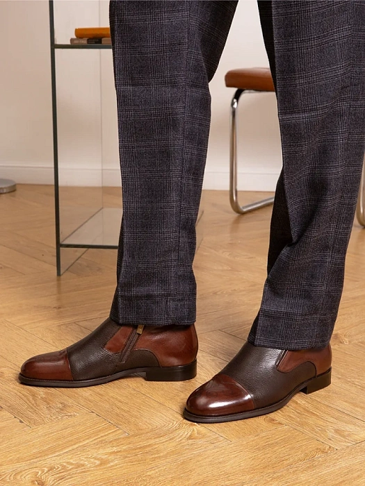 Мужские ботинки basic BRUNO RENZONI  коричневые, артикул 5332X-968B-R