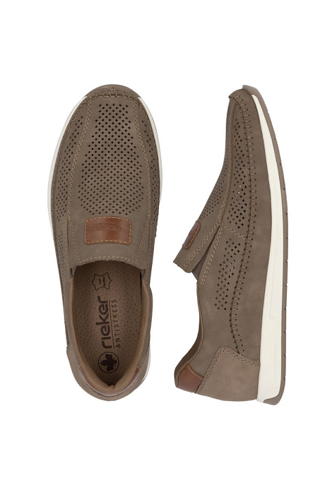 Мужские слипоны RIEKER коричневые, артикул 11950-26