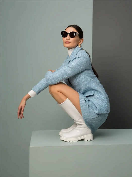 Женские сапоги FEDERICA RODARI белые, артикул 7E-3C537-312