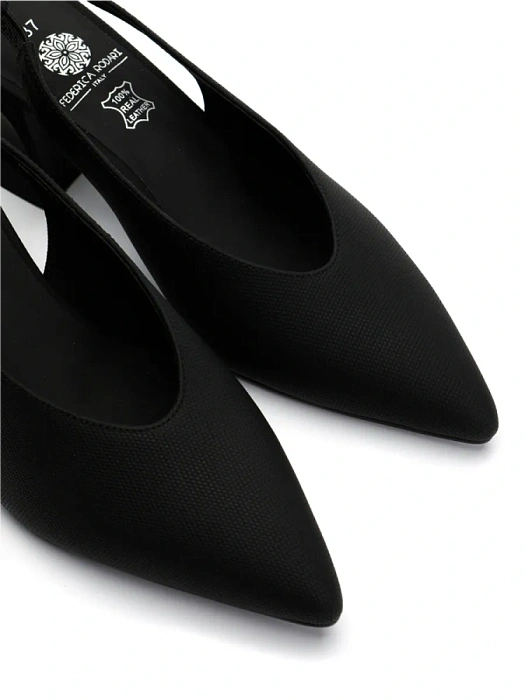 Женские слингбэки FEDERICA RODARI черные, артикул 15E-A4915L-1-B1712L