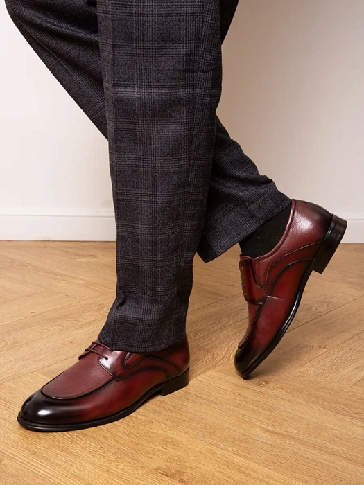 Мужские туфли BRUNO RENZONI  бордовые, артикул YS260AB-H28C-NP