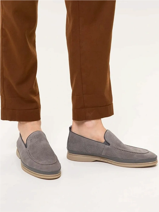 Мужские лоферы BRUNO RENZONI  серые, артикул MC082BB-4B