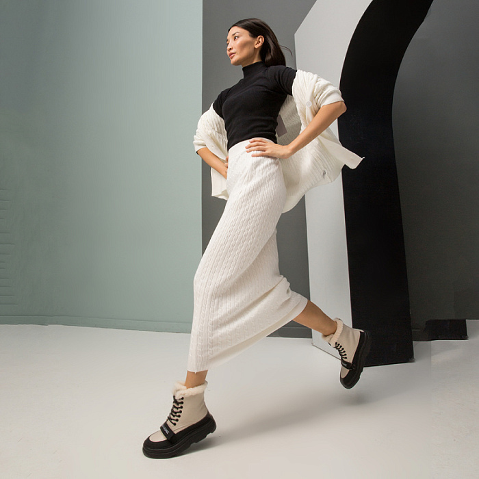 Женские ботинки basic FEDERICA RODARI белые, артикул 42E-A101-1B