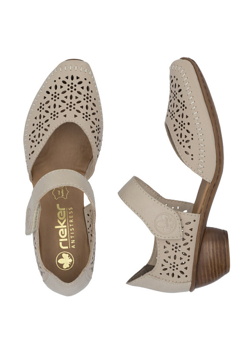 Женские туфли откр. basic RIEKER бежевые, артикул 43750-62