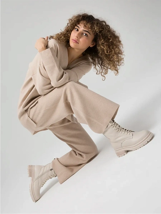 Женские ботинки basic FEDERICA RODARI бежевые, артикул 7E-3C469-840