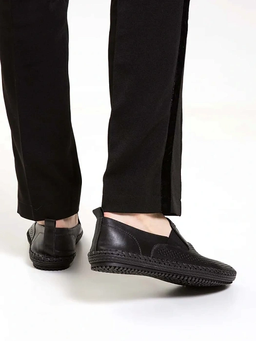 Мужские слипоны BRUNO RENZONI  черные, артикул 033.171167