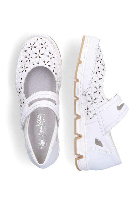 Женские мери джейн RIEKER белые, артикул 49977-80