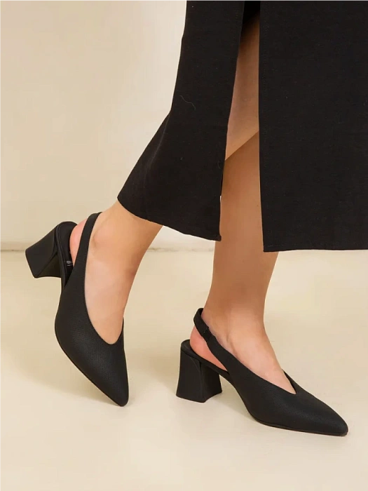 Женские слингбэки FEDERICA RODARI черные, артикул 15E-A4915L-1-B1712L