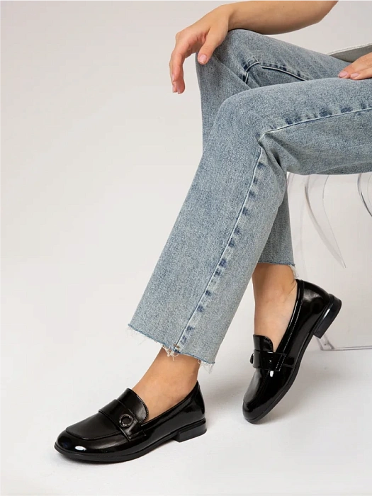 Женские лоферы SOFIA-ALEXANDRA черные, артикул 51-TMU11-7-501