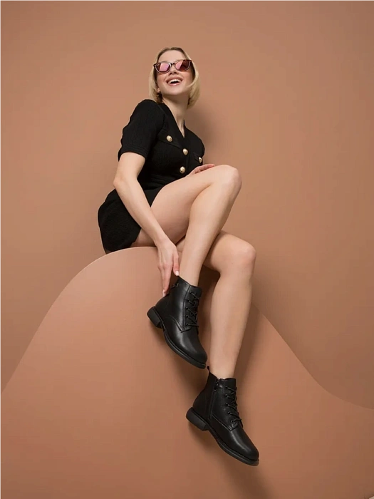 Женские ботинки basic FEDERICA RODARI черные, артикул 42E-H505-1A