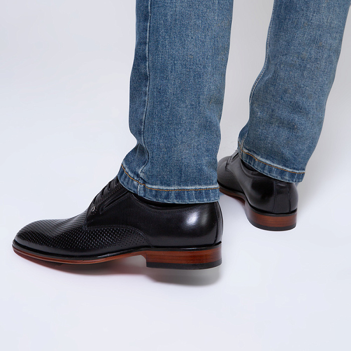 Мужские туфли basic BRUNO RENZONI  черные, артикул 5491B-710A
