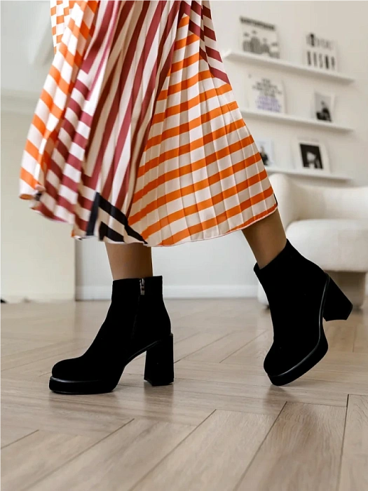 Женские ботильоны FEDERICA RODARI черные, артикул 38E-Z51-A128