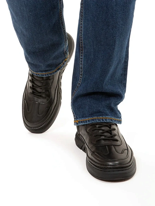 Мужские кеды BRUNO RENZONI  черные, артикул JJ22709-1-ZM