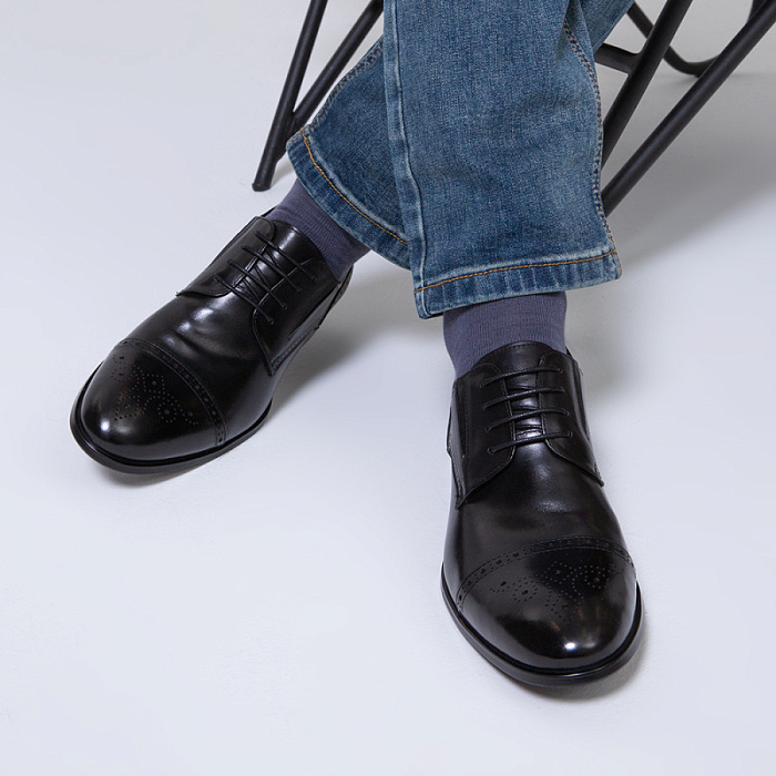 Мужские туфли BRUNO RENZONI  черные, артикул 5526A-707A