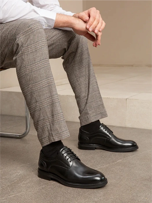 Мужские туфли BRUNO RENZONI  черные, артикул A003-2